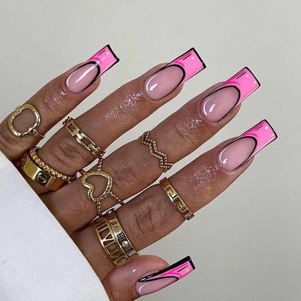 false nails 24pcsset french pink fake nails comic style full cover press on finger nails gradient pink color artificial acrylic false nails, Red;gold
false nails 24pcsset french pink fake nails comic style full cover press on finger nails gradient pink color artificial acrylic false nails, Red;gold