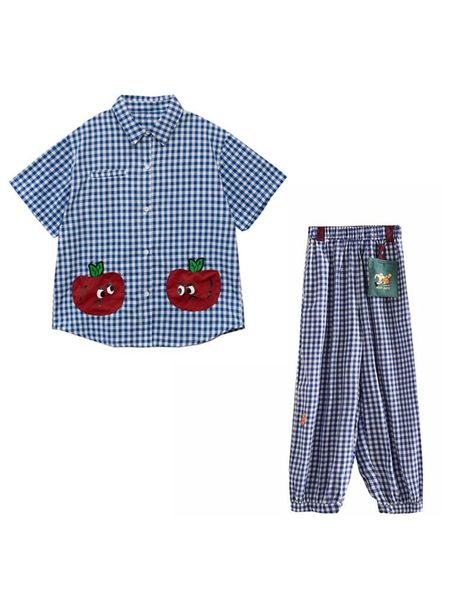 dress two piece set women 2021 summer cartoon appliques short sleeve plaid blouse and elastic waist ankle length pants sets clothes, White
dress two piece set women 2021 summer cartoon appliques short sleeve plaid blouse and elastic waist ankle length pants sets clothes, White