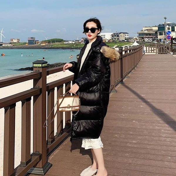 leather 2022 new women's parkas thicken long down padded coat women's overcoat korean loose winter big fur collar coat padded jack, Black
leather 2022 new women's parkas thicken long down padded coat women's overcoat korean loose winter big fur collar coat padded jack, Black