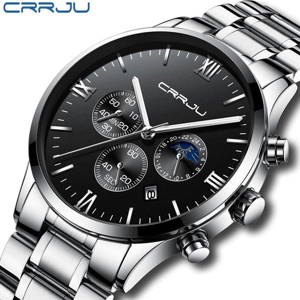 relogio masculino crrju men luxury full steel watches fashion sport quartz military dress watch male luminous waterproof clock247p, Slivery;brown
relogio masculino crrju men luxury full steel watches fashion sport quartz military dress watch male luminous waterproof clock247p, Slivery;brown