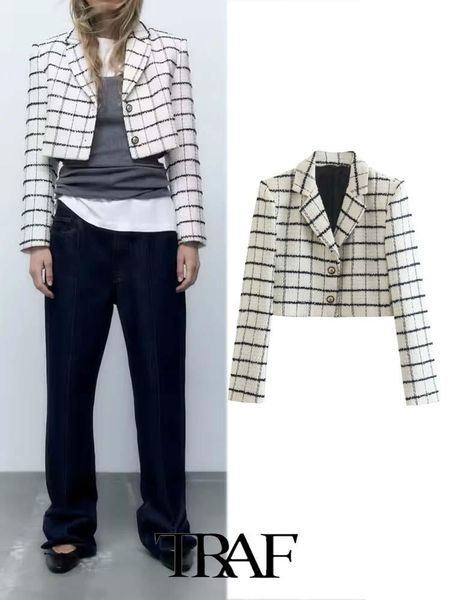 pants traf check texture casual cropped casual blazer women 2022 casual blazer woman office female suit long sleeve jacket, White
pants traf check texture casual cropped casual blazer women 2022 casual blazer woman office female suit long sleeve jacket, White