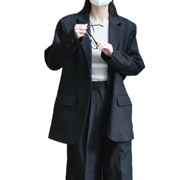 pants spring autumn women's casual solid color single breasted pocket decorative loose jacket, White
pants spring autumn women's casual solid color single breasted pocket decorative loose jacket, White