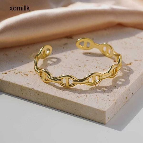 hermm designer bracelet wind pig nose opening bracelet stylish and popular style brass plated 18k simple personalized wristb, Black
hermm designer bracelet wind pig nose opening bracelet stylish and popular style brass plated 18k simple personalized wristb, Black