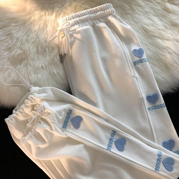 capris love leisure leggings women's spring autumn thin loose harlan pants letter embroidery high street sweatpants, Black;white
capris love leisure leggings women's spring autumn thin loose harlan pants letter embroidery high street sweatpants, Black;white