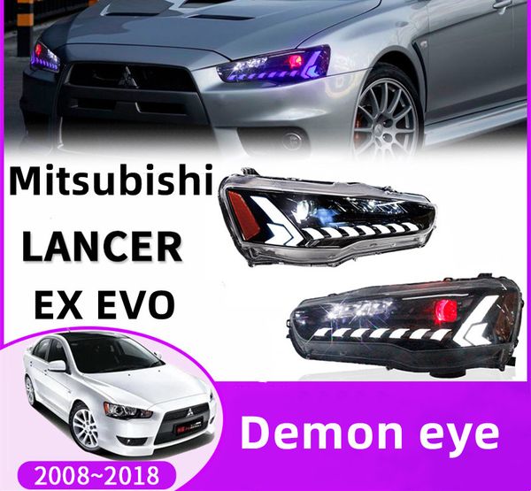 auto headlights for mitsubishi lancer ex evo 20 08-20 18 drl headlight front fog lamp car accessories
