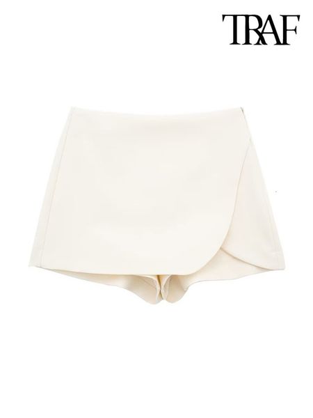 women's shorts traf women fashion pareo style self overlay shorts skirts vintage high waist side zipper female skort mujer 230420, White;black
women's shorts traf women fashion pareo style self overlay shorts skirts vintage high waist side zipper female skort mujer 230420, White;black