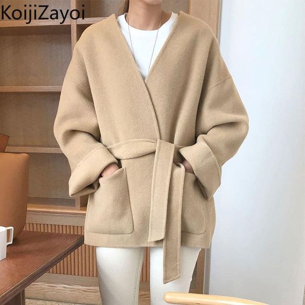 fur koijizayoi women elegant wool blends office lady autumn winter korean thick long coat belted bandage jacket dropshipping, Black
fur koijizayoi women elegant wool blends office lady autumn winter korean thick long coat belted bandage jacket dropshipping, Black