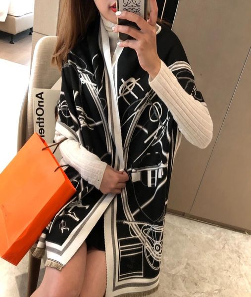 h new carriage ab twosided warm shawl scarf fashion versatile multicolor optional specification 18065cm1831720, Blue;gray
h new carriage ab twosided warm shawl scarf fashion versatile multicolor optional specification 18065cm1831720, Blue;gray