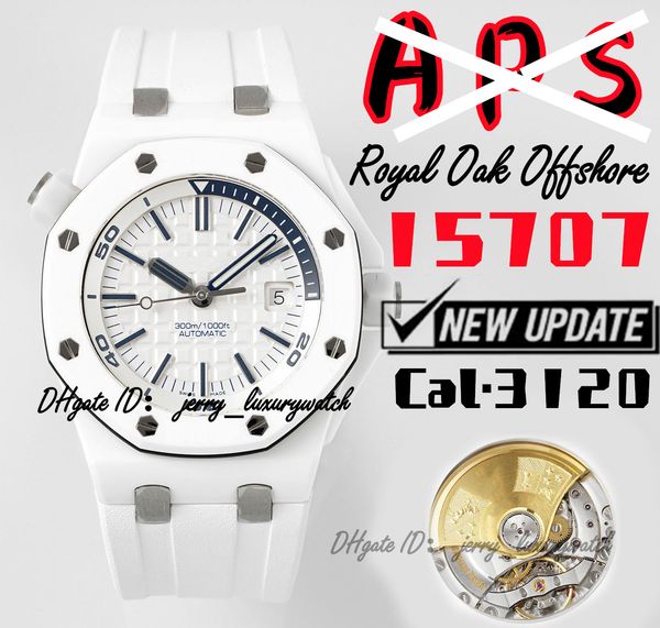 aps luxury men's watch 15707, cal.3120 movement, 42mm new technology white ceramic, sapphire mirror, natural rubber strap, Slivery;brown
aps luxury men's watch 15707, cal.3120 movement, 42mm new technology white ceramic, sapphire mirror, natural rubber strap, Slivery;brown