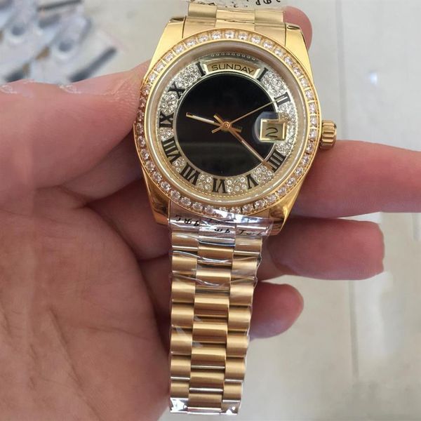 mens watches new golden 18k gold day-date men automatic watch full diamond face sapphire original strap 36mm2138, Slivery;brown
mens watches new golden 18k gold day-date men automatic watch full diamond face sapphire original strap 36mm2138, Slivery;brown