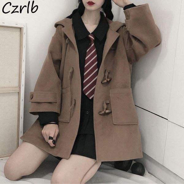 fur wool women winter korean style college japanese horn button coats loose students thick allmatch pockets hooded sweet cute warm, Black
fur wool women winter korean style college japanese horn button coats loose students thick allmatch pockets hooded sweet cute warm, Black
