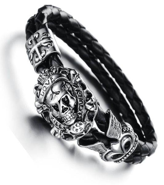 european fashion punk skull night club stainless steel genuine cowhide leather bracelet wristband men jewellery present gift9015925, Golden;silver
european fashion punk skull night club stainless steel genuine cowhide leather bracelet wristband men jewellery present gift9015925, Golden;silver