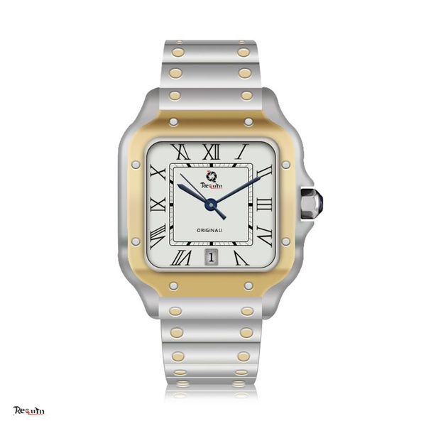 men's luxury automatic mechanical watch 100xl requin santo silver gold stainless steel case wssa calendar three hands dial sa291f, Slivery;brown
men's luxury automatic mechanical watch 100xl requin santo silver gold stainless steel case wssa calendar three hands dial sa291f, Slivery;brown