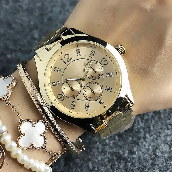 fashion brand wrist watch for women's girl 3 dials style steel metal band quartz watches tom 113113, Slivery;brown
fashion brand wrist watch for women's girl 3 dials style steel metal band quartz watches tom 113113, Slivery;brown