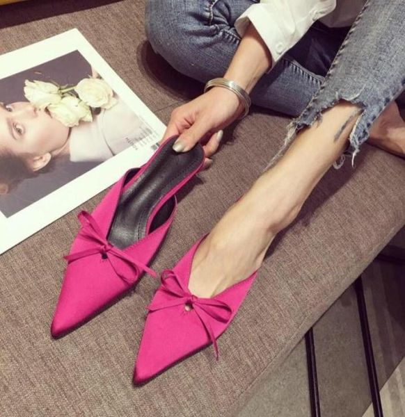 pointed toe women slippers slip on bow design shallow slides thin low heels elegant sandals fashion mules shoes woman4401914, Black
pointed toe women slippers slip on bow design shallow slides thin low heels elegant sandals fashion mules shoes woman4401914, Black