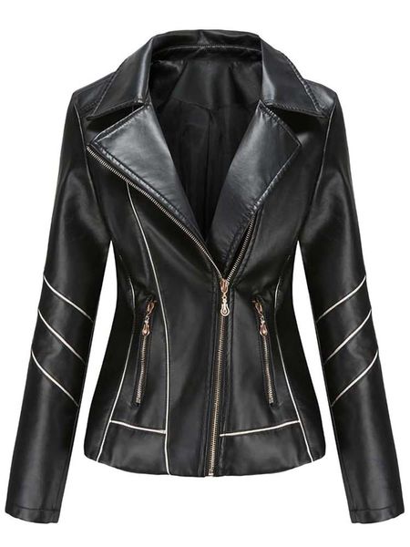 jackets autumn winter black faux leather jackets women long sleeve plus size zipper basic coat turndown collar motor biker jacket, Black;brown
jackets autumn winter black faux leather jackets women long sleeve plus size zipper basic coat turndown collar motor biker jacket, Black;brown