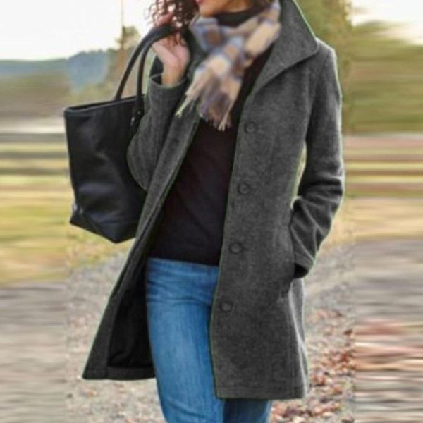fur casual turndown collar button long sleeved midi jacket lady fall elegant pocket solid woolen coat retro office straight outwear, Black
fur casual turndown collar button long sleeved midi jacket lady fall elegant pocket solid woolen coat retro office straight outwear, Black