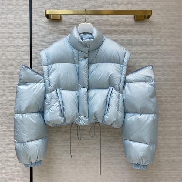 parkas 2021 winter women designer white goose down puffer jacket stand collar sleeve detachable short bubble coats black light blue
parkas 2021 winter women designer white goose down puffer jacket stand collar sleeve detachable short bubble coats black light blue