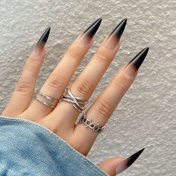 false nails 24 pcsbox longo stiletto unhas dicas gradiente preto usar cobertura completa manicure patchs imprensa na arte do prego dicas men, Red;gold
false nails 24 pcsbox longo stiletto unhas dicas gradiente preto usar cobertura completa manicure patchs imprensa na arte do prego dicas men, Red;gold