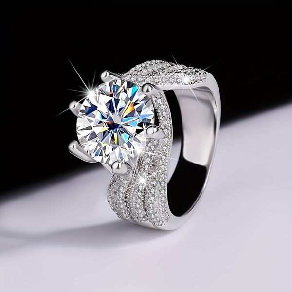 925 Sterling Silver 5 Carat Moissanite Ring, Luxurious Full Faux Diamond Inlay, Commemorative Day Birthday Wedding Engagement Proposal Gift wedding rings
925 Sterling Silver 5 Carat Moissanite Ring, Luxurious Full Faux Diamond Inlay, Commemorative Day Birthday Wedding Engagement Proposal Gift wedding rings