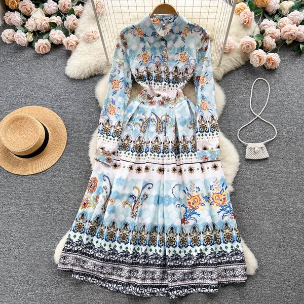 court style high-end dress niche printed long sleeved waist up dress new retro tea break french floral long dress, Black;gray
court style high-end dress niche printed long sleeved waist up dress new retro tea break french floral long dress, Black;gray
