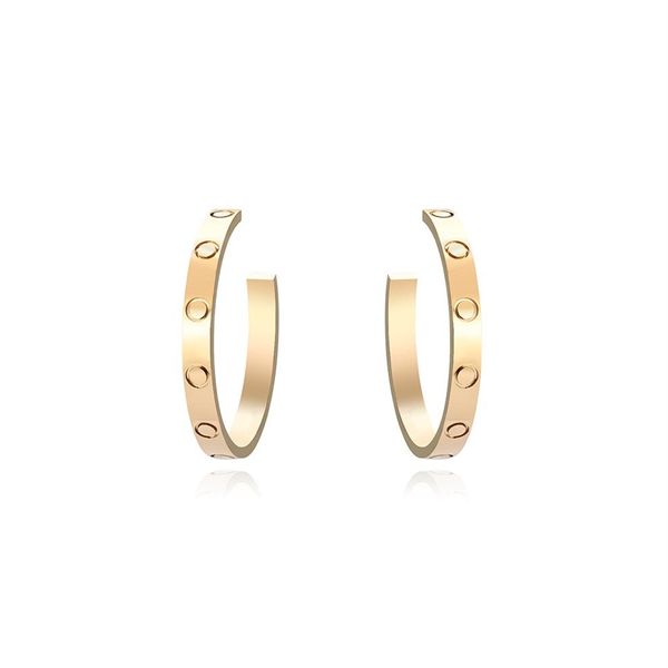 high edition hoop & huggie screw stud love earrings for women ladies girls gift jewelry 316l titanium steel designer jewelry surfa271w, Golden;silver 
high edition hoop & huggie screw stud love earrings for women ladies girls gift jewelry 316l titanium steel designer jewelry surfa271w, Golden;silver