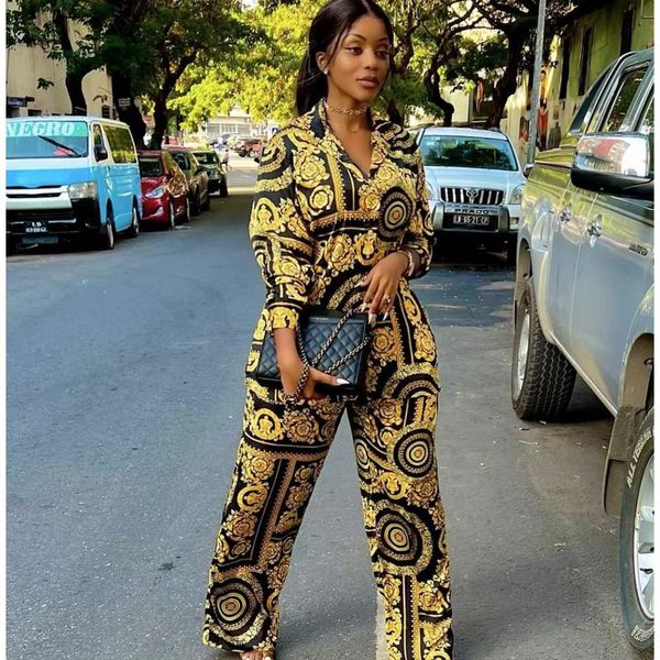 pants autumn fashion printing two piece set women casual loose printing button shirts wideleg pants two piece suit women, White
pants autumn fashion printing two piece set women casual loose printing button shirts wideleg pants two piece suit women, White