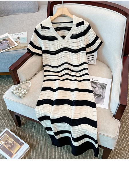 casual dresses summer style elegant stripe knitted dress high end feeling waist shrinking korean version vneck sweater ladies vestido 230420, Black;gray
casual dresses summer style elegant stripe knitted dress high end feeling waist shrinking korean version vneck sweater ladies vestido 230420, Black;gray