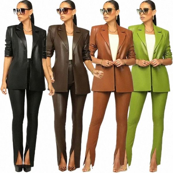 womens two piece pants echoine solid pu leather turn down collar blazer pants two piece set pleated half sleeve pocket formal business ol of, White
womens two piece pants echoine solid pu leather turn down collar blazer pants two piece set pleated half sleeve pocket formal business ol of, White