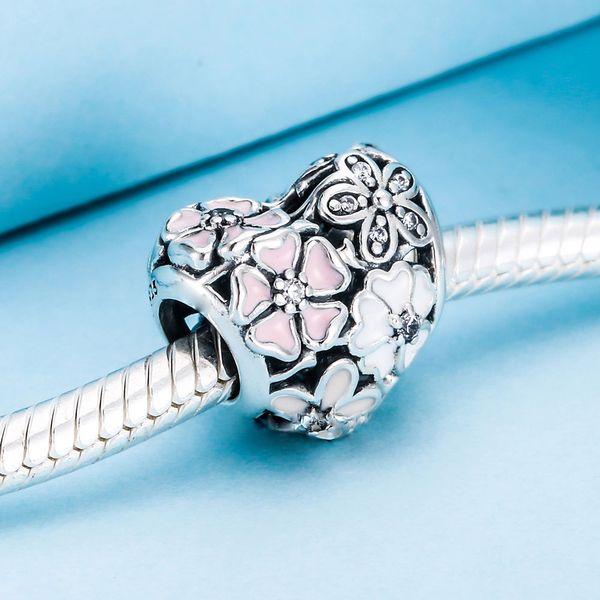 925 sterling silver poetic blooms heart flower bead with mixed enamel fits european jewelry pandora style charm bracelets, Black
925 sterling silver poetic blooms heart flower bead with mixed enamel fits european jewelry pandora style charm bracelets, Black
