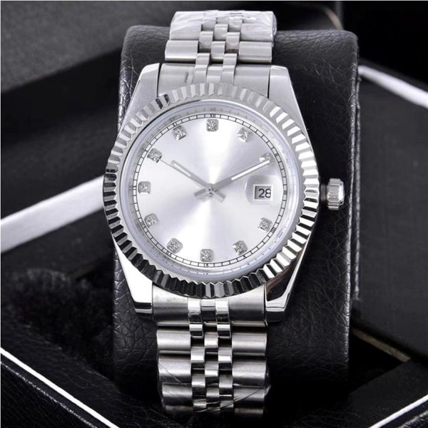 fashion date watches silver dial stainless steel diamond automatic wristwatch movement 2813 valentine's gift 36mm344w, Slivery;brown
fashion date watches silver dial stainless steel diamond automatic wristwatch movement 2813 valentine's gift 36mm344w, Slivery;brown