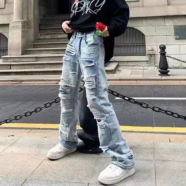 mens jeans ripped hole retro washed streetwear distressed casual baggy denim trousers harajuku straight vibe style loose pants 230420, Blue
mens jeans ripped hole retro washed streetwear distressed casual baggy denim trousers harajuku straight vibe style loose pants 230420, Blue