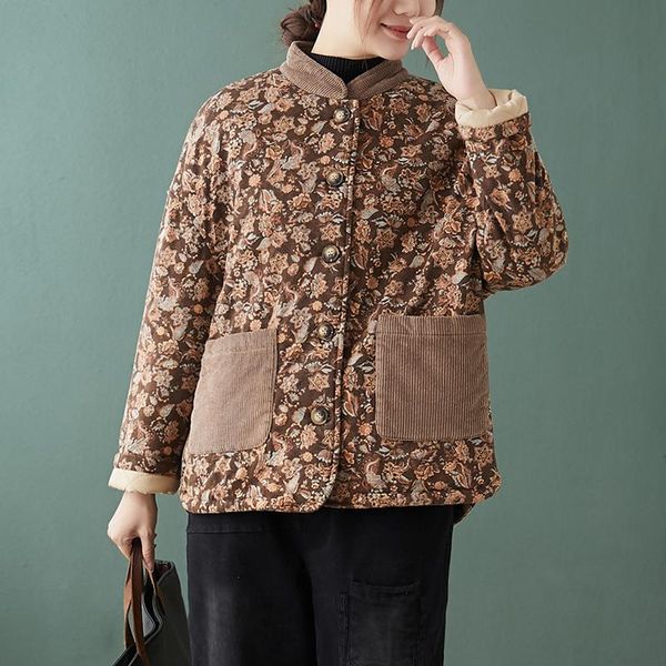 leather aransue cotton linen cotton padded coat flora thickened autumn winter wadded jacket women new 2021 warm outwear vintage clothing, Black
leather aransue cotton linen cotton padded coat flora thickened autumn winter wadded jacket women new 2021 warm outwear vintage clothing, Black