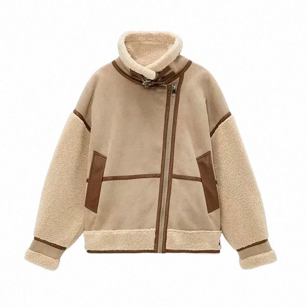 womens jackets autumn european and american style womens loose lamb wool stitching retro allmatch warm motorcycle jacket 221017 t7he#, Black;brown
womens jackets autumn european and american style womens loose lamb wool stitching retro allmatch warm motorcycle jacket 221017 t7he#, Black;brown