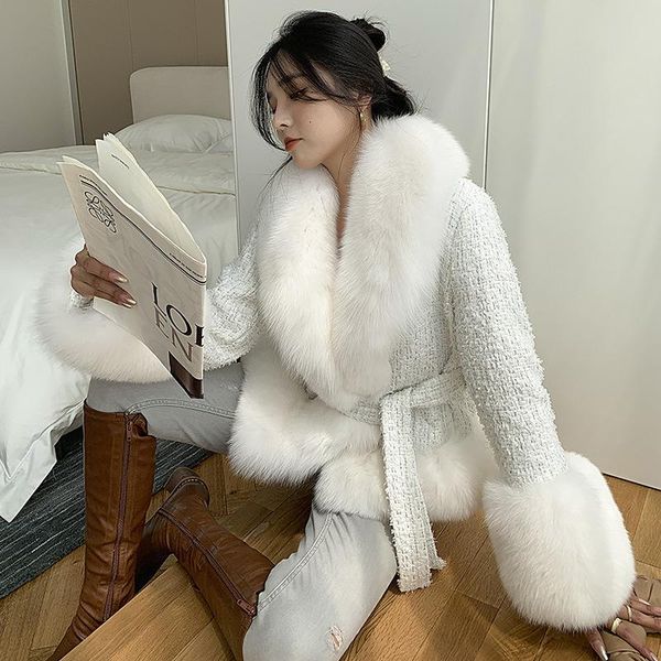 fur fur coats woman winter 2022 korean whole skin white natural real fox fur large collar slim fit waist tie short jackets female, Black
fur fur coats woman winter 2022 korean whole skin white natural real fox fur large collar slim fit waist tie short jackets female, Black