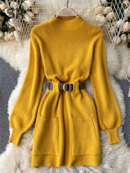 casual dresses singreiny belt knit short dres long sleeve stand collar elegant solid french ladies winter mini thick sweater 230420, Black;gray
casual dresses singreiny belt knit short dres long sleeve stand collar elegant solid french ladies winter mini thick sweater 230420, Black;gray