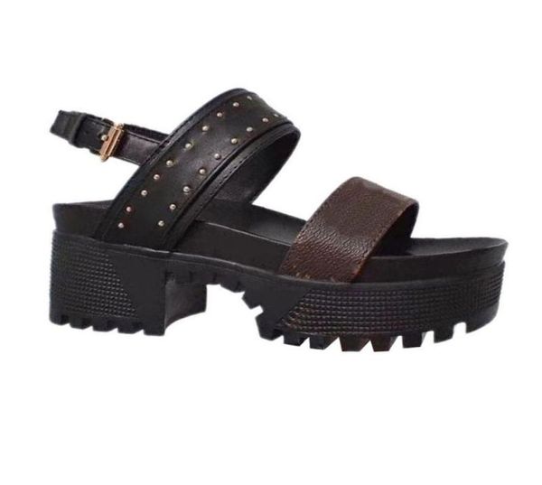 women designer sandals platform rivets shoes glazed calf brown patent casual sandal thick soles high heels size 3440 with bo5997920, Black
women designer sandals platform rivets shoes glazed calf brown patent casual sandal thick soles high heels size 3440 with bo5997920, Black