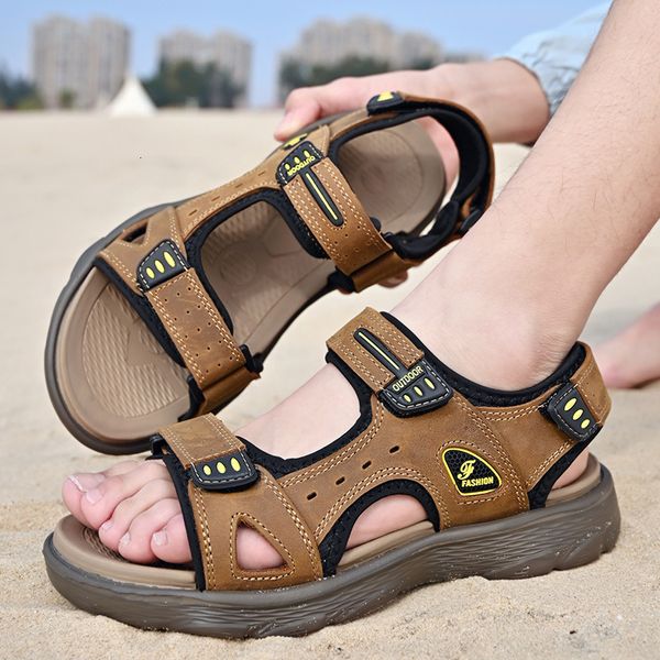 sandals new summer men genuine leather sandals classic casual shoes men outdoor beach sandals roman summer men's water shoes size 38-46, Black
sandals new summer men genuine leather sandals classic casual shoes men outdoor beach sandals roman summer men's water shoes size 38-46, Black