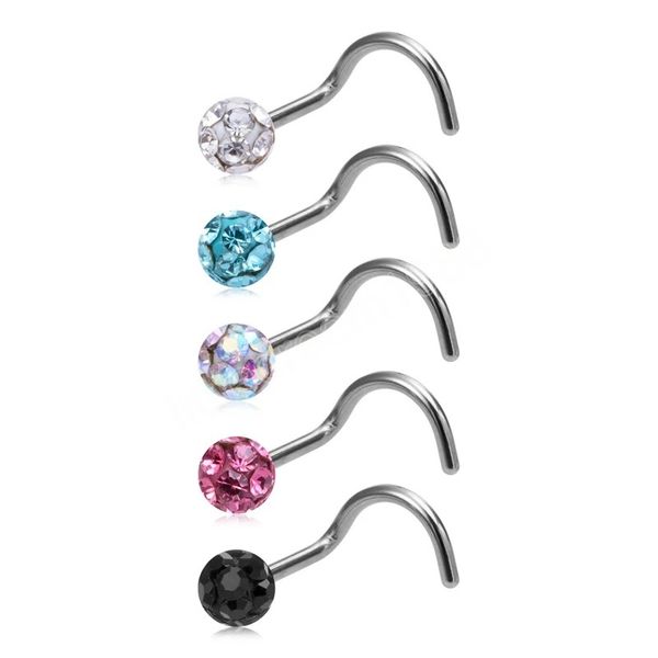 zircon nose stud piercing surgical steel round nose rings nostril screw nariz bone crystal for women body jewelry, Silver
zircon nose stud piercing surgical steel round nose rings nostril screw nariz bone crystal for women body jewelry, Silver