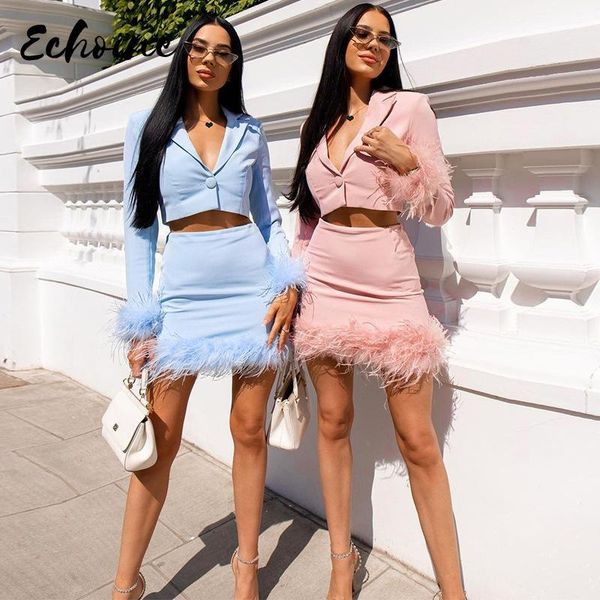 dress feather long sleeve slim crop 2 pieces skirt set elegant streetwear birthday fashion party women outfit, White
dress feather long sleeve slim crop 2 pieces skirt set elegant streetwear birthday fashion party women outfit, White
