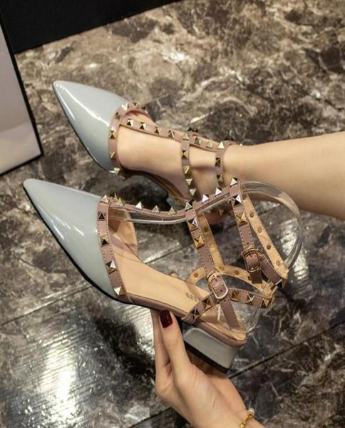 women summer rivets dress shoes patent leather double belt buckle middle heel sandals chunky heel fashion lady pointed toes w1388268, Black
women summer rivets dress shoes patent leather double belt buckle middle heel sandals chunky heel fashion lady pointed toes w1388268, Black