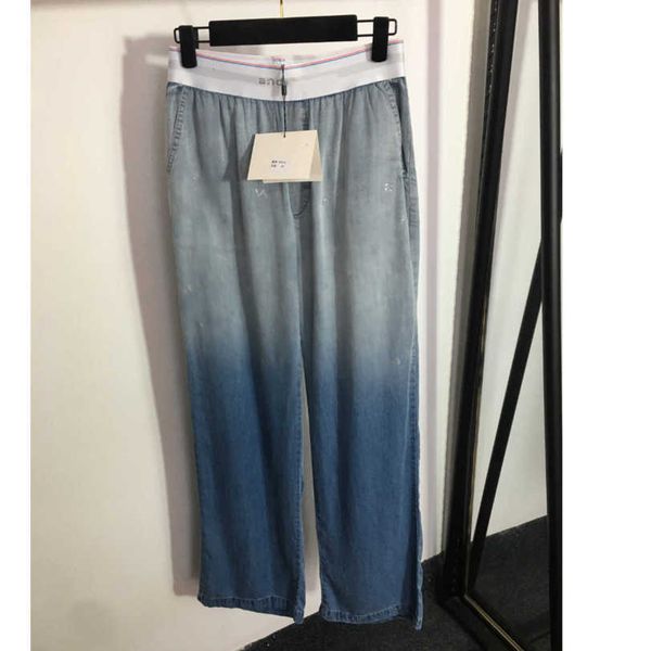 23ss womens pants designer women jeans denim jeans gradient color drill letter webbing high waist wide leg denim pants womens clothing a1, Blue
23ss womens pants designer women jeans denim jeans gradient color drill letter webbing high waist wide leg denim pants womens clothing a1, Blue