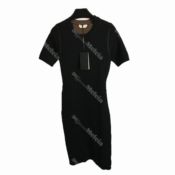 two sided jacquard dresses for lady vintage letter womens dress knitted casual short sleeve dress, Black
two sided jacquard dresses for lady vintage letter womens dress knitted casual short sleeve dress, Black