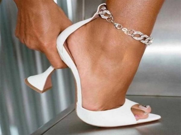european and american peep toe chain genuine leather pointed high heels sandals summer women 2112301657422, Black
european and american peep toe chain genuine leather pointed high heels sandals summer women 2112301657422, Black