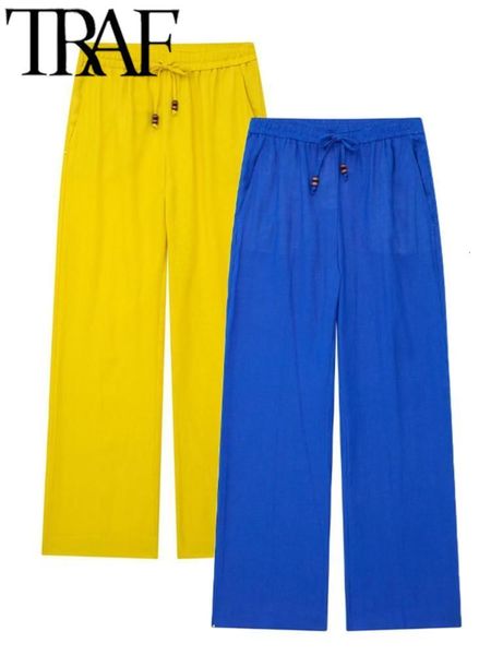 women's pants s traf summer casual women straight elastic high waisted side pockets lcceup full length loose pant fwmale trousers blue, Black;white
women's pants s traf summer casual women straight elastic high waisted side pockets lcceup full length loose pant fwmale trousers blue, Black;white