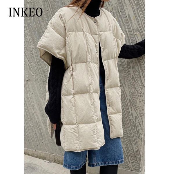 vests streetwear 2022 fall winter women cotton padded vest oversized elegant female sleeveless puffer jacket waistcoat inkeo 2o059, Black;white
vests streetwear 2022 fall winter women cotton padded vest oversized elegant female sleeveless puffer jacket waistcoat inkeo 2o059, Black;white