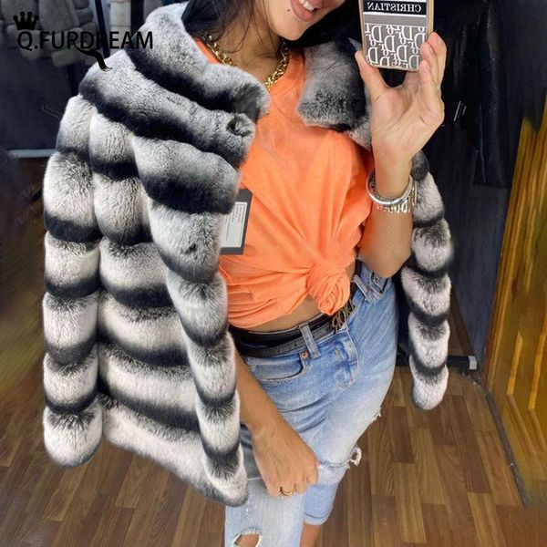 fur q.furdream new trendy real rex rabbit fur coat autumn winter thick warm clothing fashion cross stripe round collar woman jacket, Black
fur q.furdream new trendy real rex rabbit fur coat autumn winter thick warm clothing fashion cross stripe round collar woman jacket, Black