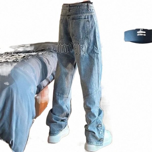 womens jeans for men and women vintage embroidered jeans baggy pocket button split denim pants blue 221017 28xp#
womens jeans for men and women vintage embroidered jeans baggy pocket button split denim pants blue 221017 28xp#