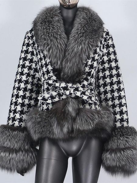 fur cxfs 2022 real fur coat winter jacket women natural fox fur collar belts thick warm luxury plaid outerwear streetwear fashion, Black
fur cxfs 2022 real fur coat winter jacket women natural fox fur collar belts thick warm luxury plaid outerwear streetwear fashion, Black
