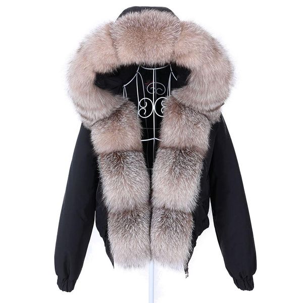 fur maomaokong 2022 fashion short women's real fox fur coat natural raccoon big fur collar winter parka bomber jacket waterproof, Black
fur maomaokong 2022 fashion short women's real fox fur coat natural raccoon big fur collar winter parka bomber jacket waterproof, Black